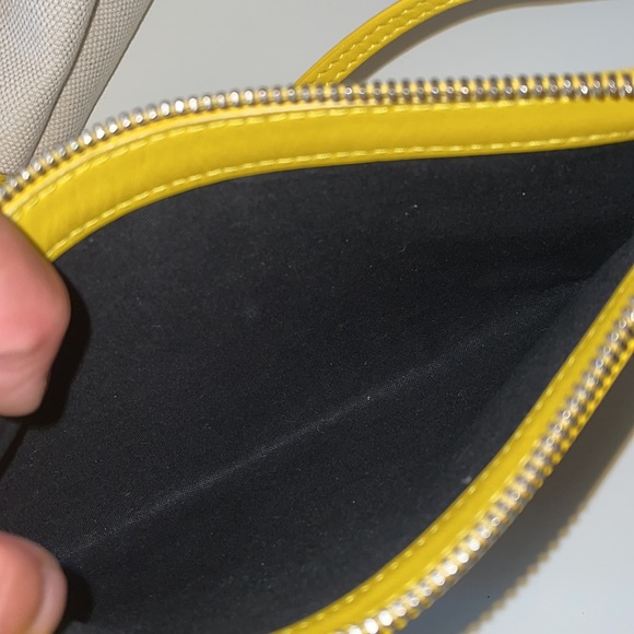 Authentic BALENCIAGA Caba S Hand Bag Canvas Leather White Yellow - Picture 15 of 16